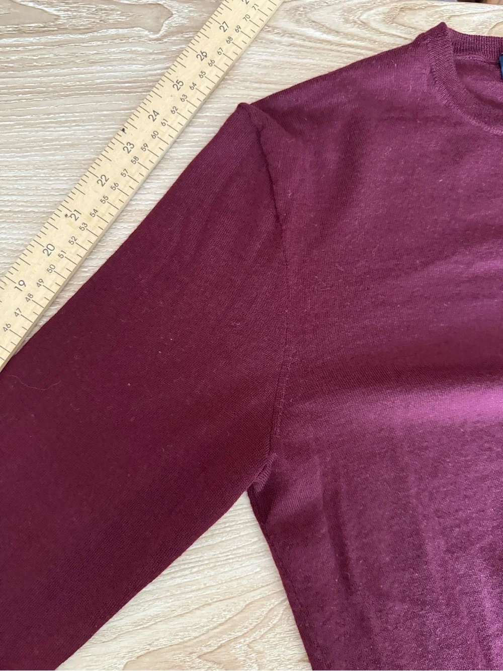 Polo Ralph Lauren Women’s Medium Sweater Merino Wool Slim Fit Burgundy Maroon